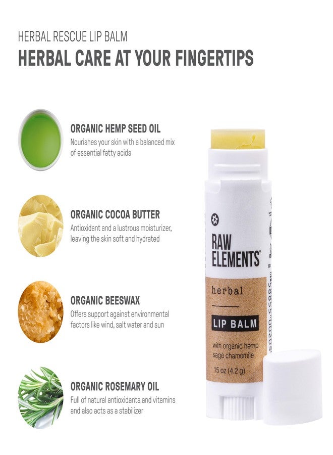 Raw Elements Organic Herbal Rescue Lip Balm, 0.15 oz (Pack of 3) - Image 4